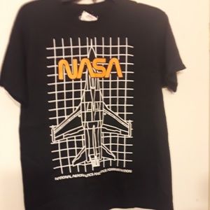 NASA Boy's Black Cotton Tee New